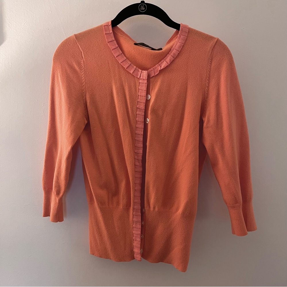 The Limited ruffle button sweater cardigan